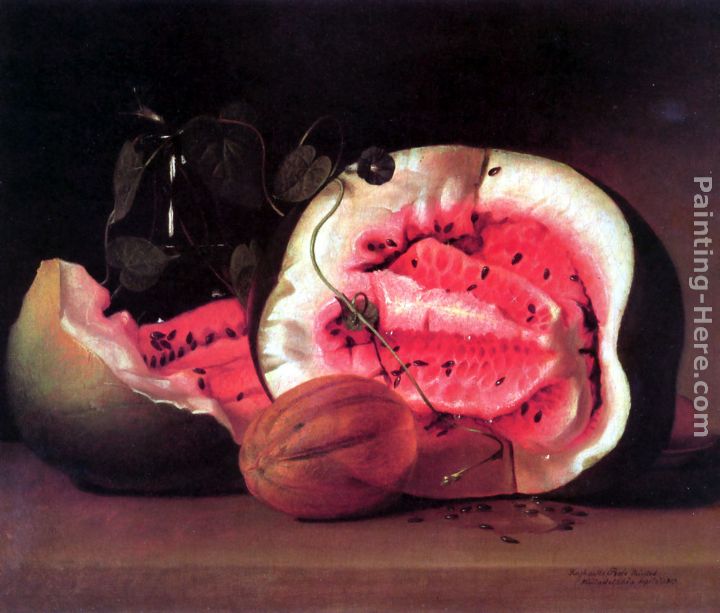 Melons and Morning Glories painting - Raphaelle Peale Melons and Morning Glories art painting